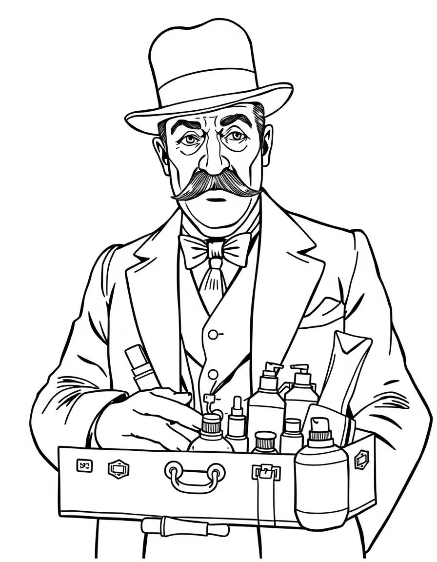 Hercule Poirot with his valise of grooming products