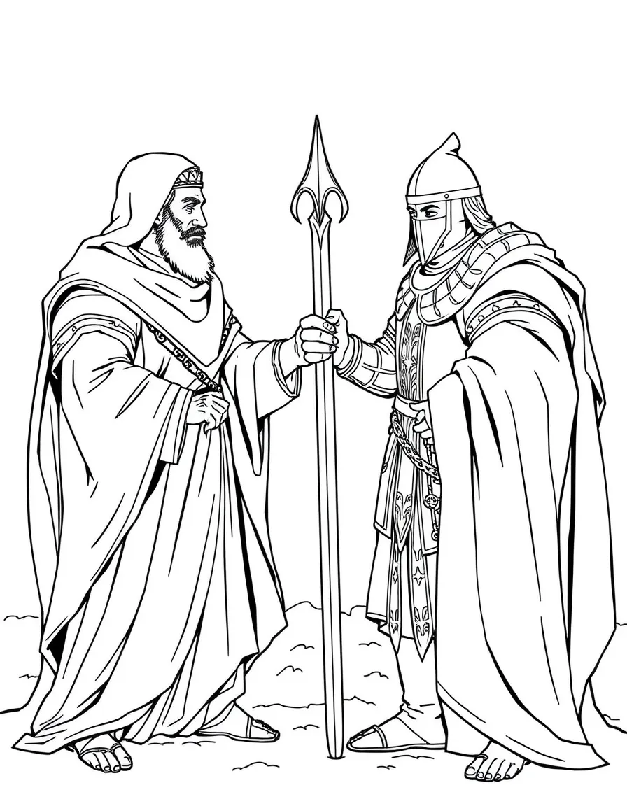 Saladin and Richard the Lionheart in respectful confrontation