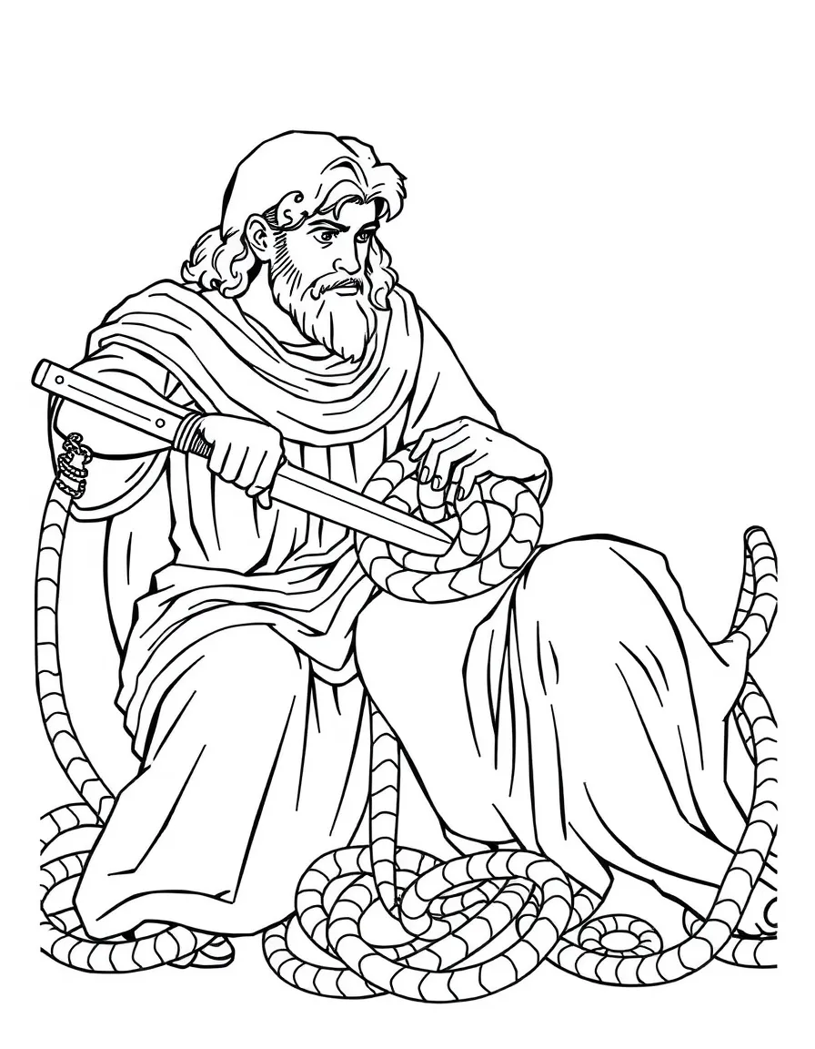 Alexander the Great cutting the Gordian Knot