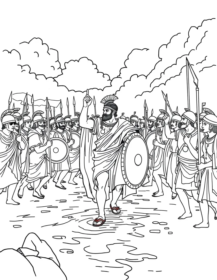 Julius Caesar crossing the Rubicon with his legions