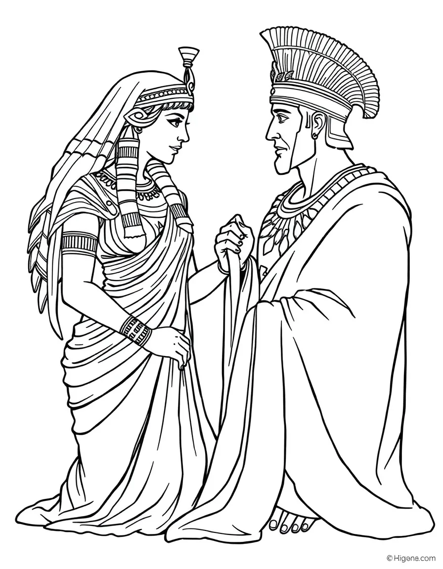 Cleopatra meeting Caesar wrapped in a carpet