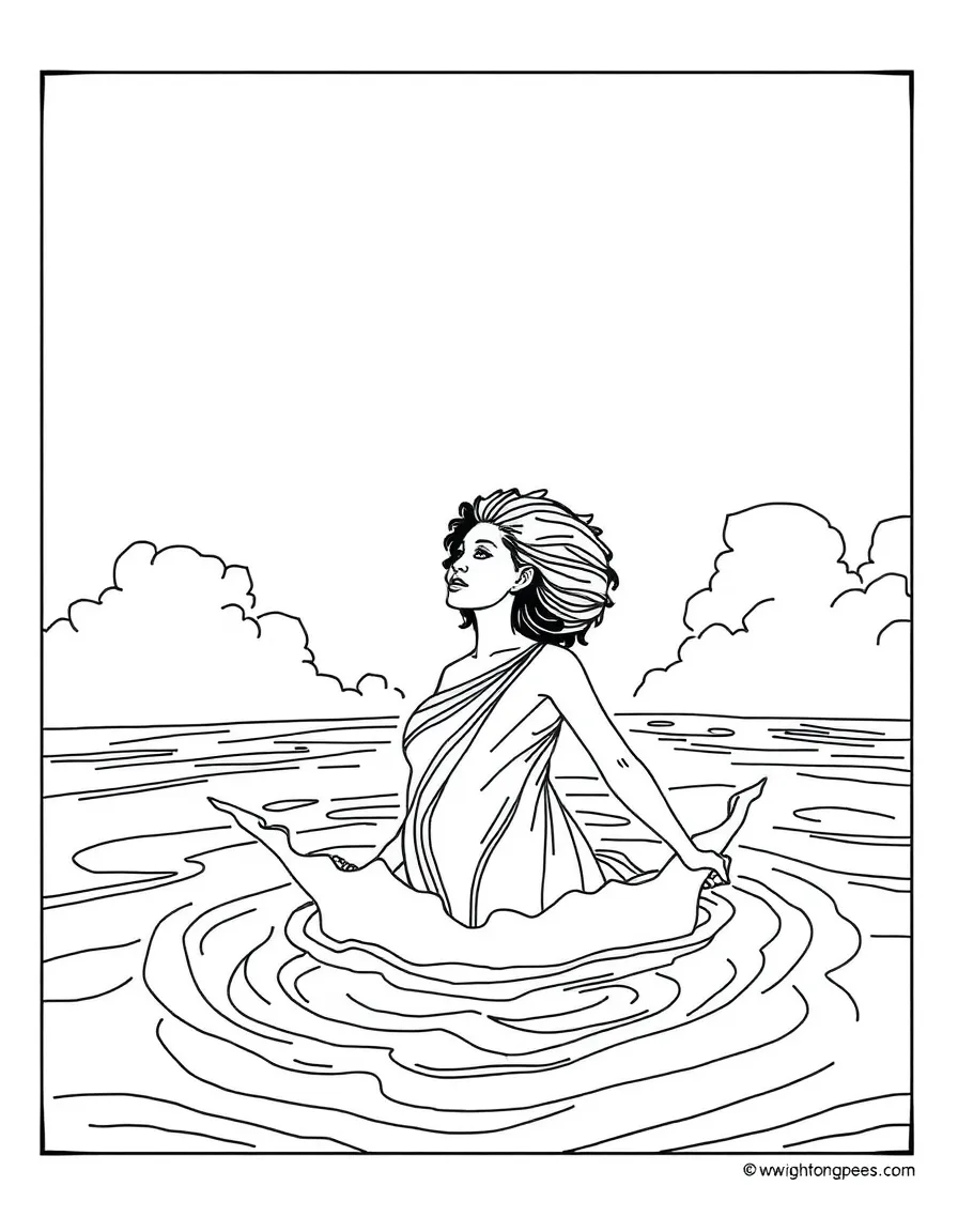 Toni Morrison's Beloved emerging from the water