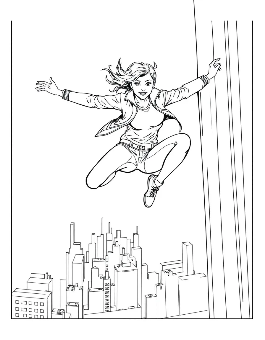 Tris Prior from "Divergent" jumping off the building in her initiation