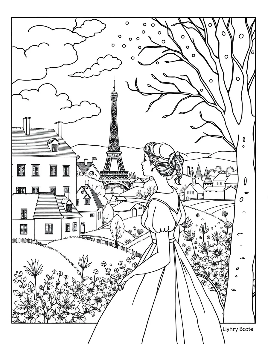 Emma Bovary dreaming of Paris while in provincial France