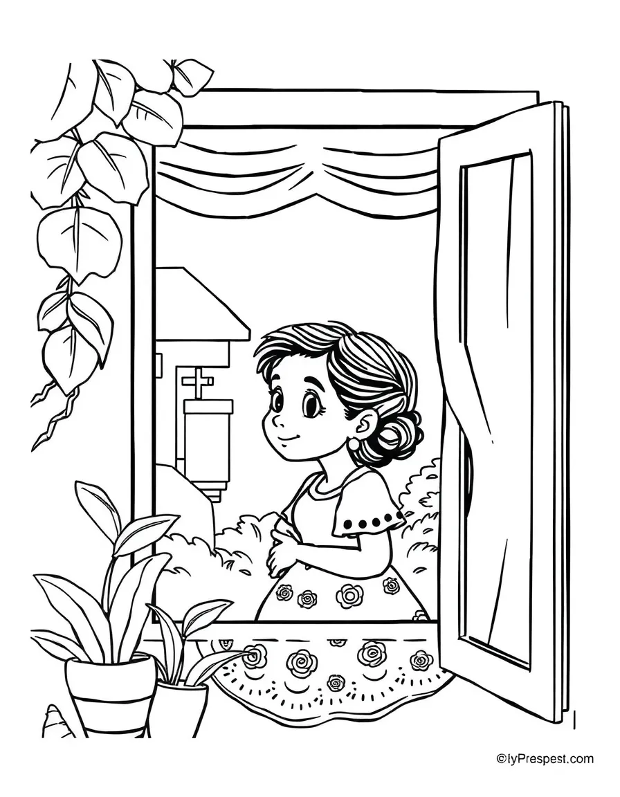 Esperanza from "The House on Mango Street" looking out her window