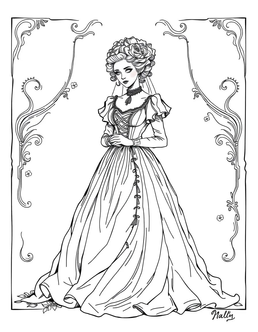 Miss Havisham in her decaying wedding dress