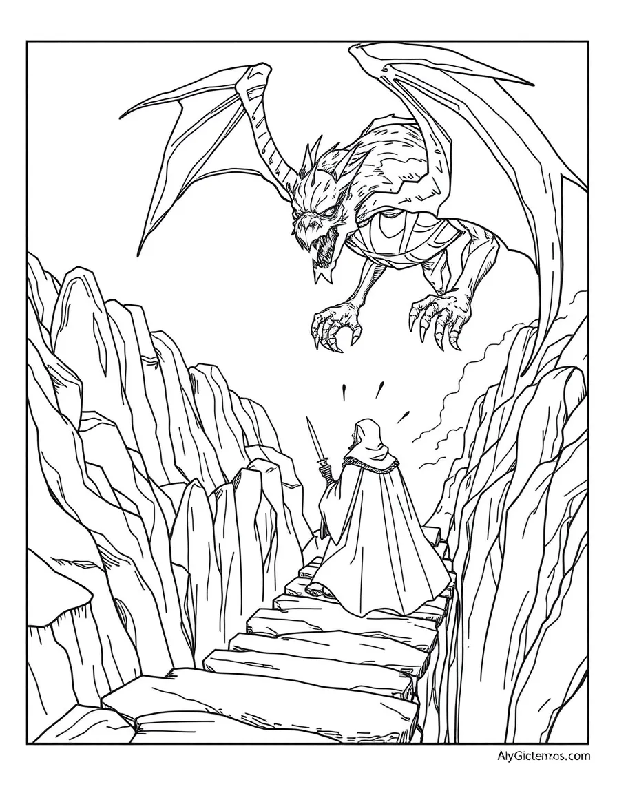 Gandalf facing the Balrog on the Bridge of Khazad-dûm