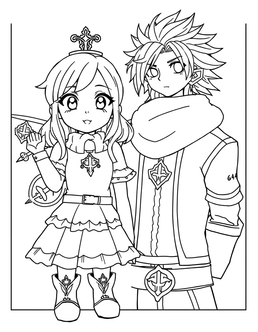 Lucy and Michael from "Fairy Tail" with their guild marks