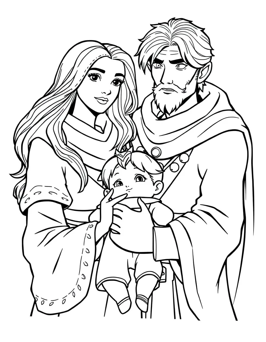 Alana and Marko from "Saga" protecting baby Hazel