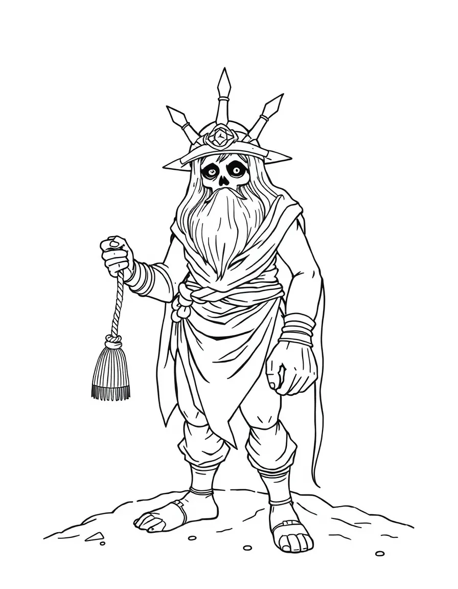 Sandman's Dream with his helm and sand pouch