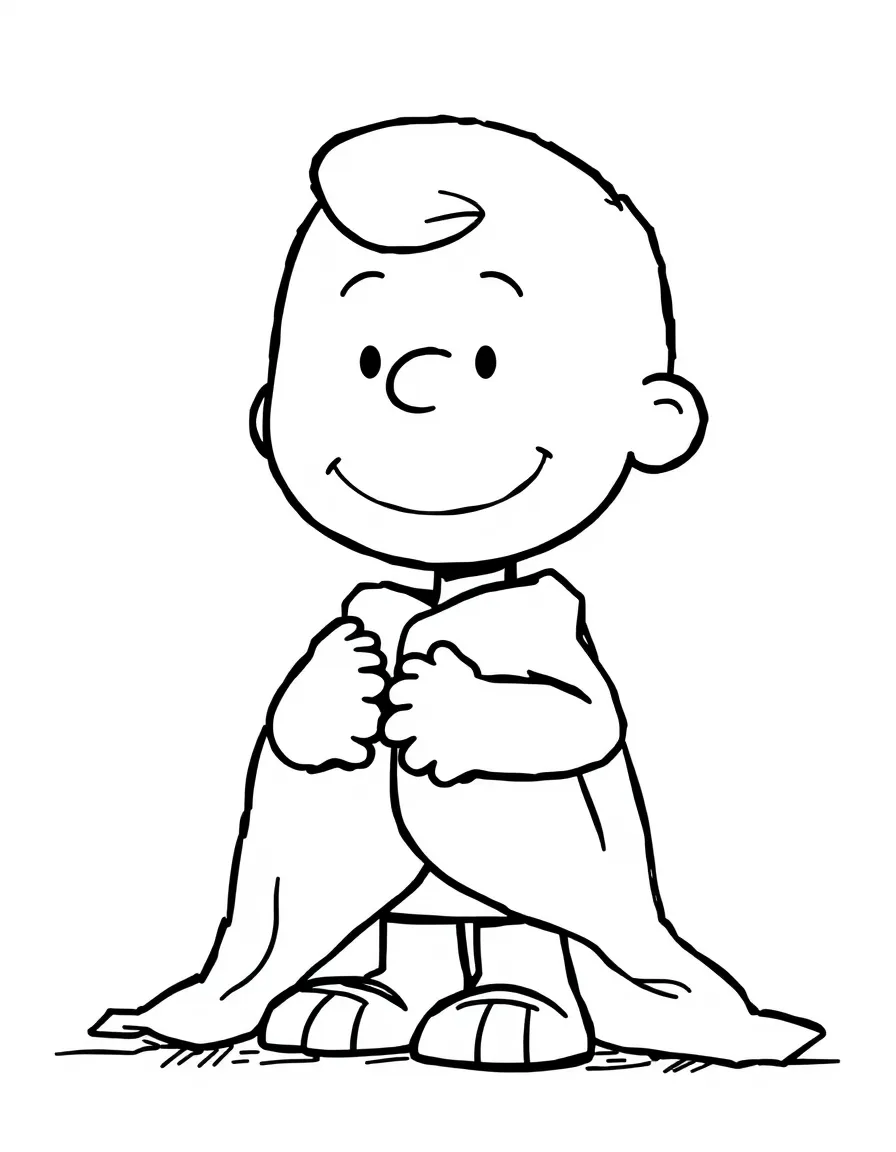 Linus from "Peanuts" with his security blanket