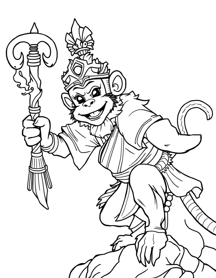 Sun Wukong the Monkey King with his magical staff