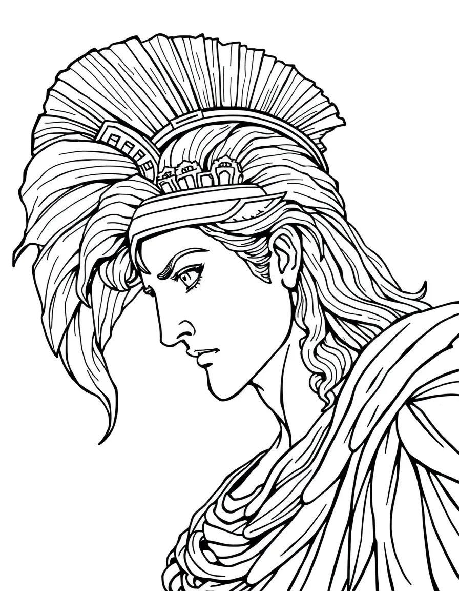 Athena emerging fully armored from Zeus's head