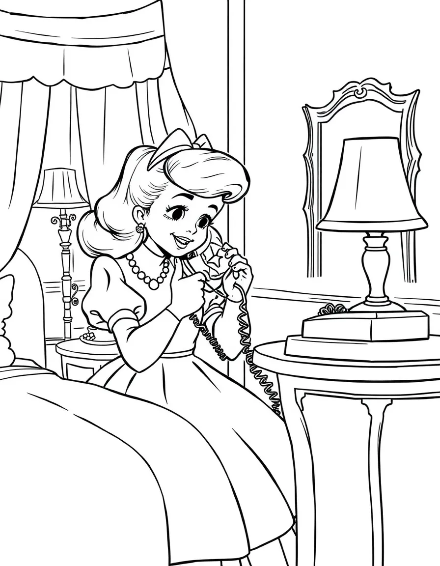 Eloise ordering room service on the hotel phone