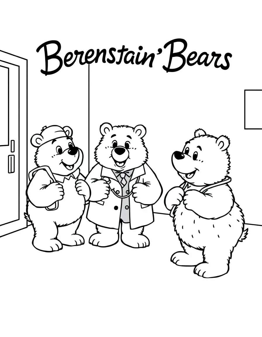 The Berenstain Bears heading to the doctor for checkups