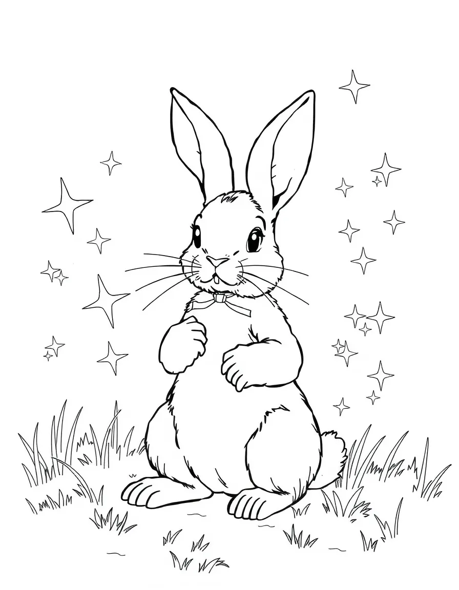 The Velveteen Rabbit becoming real as magical sparkles surround him
