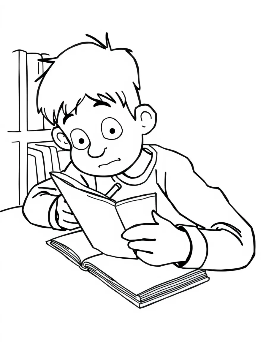 Greg Heffley writing in his diary while hiding from Rowley