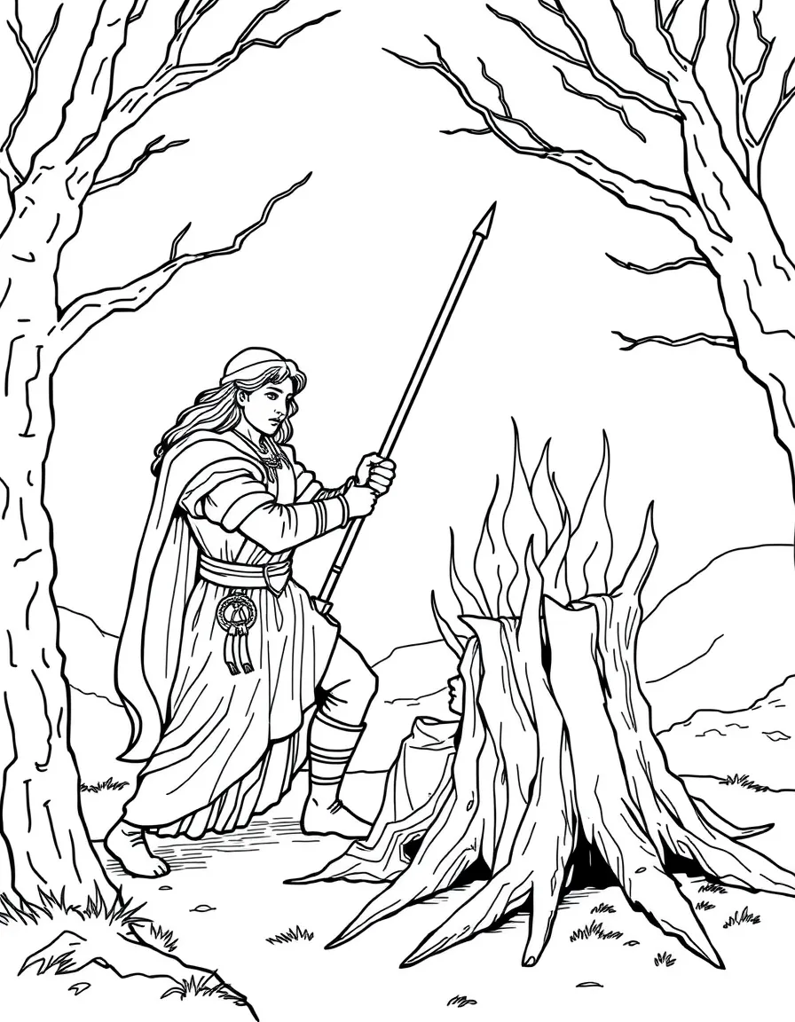Lancelot rescuing Guinevere from the stake