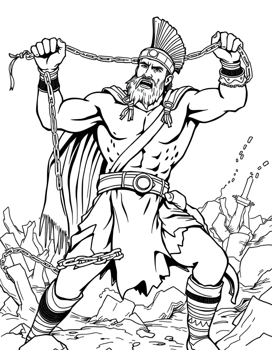 Spartacus breaking his chains and leading the slave rebellion