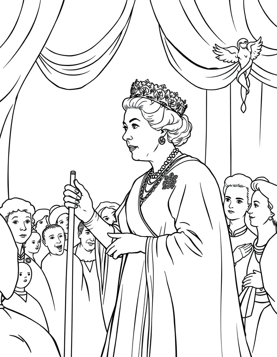 Queen Elizabeth I giving her speech at Tilbury