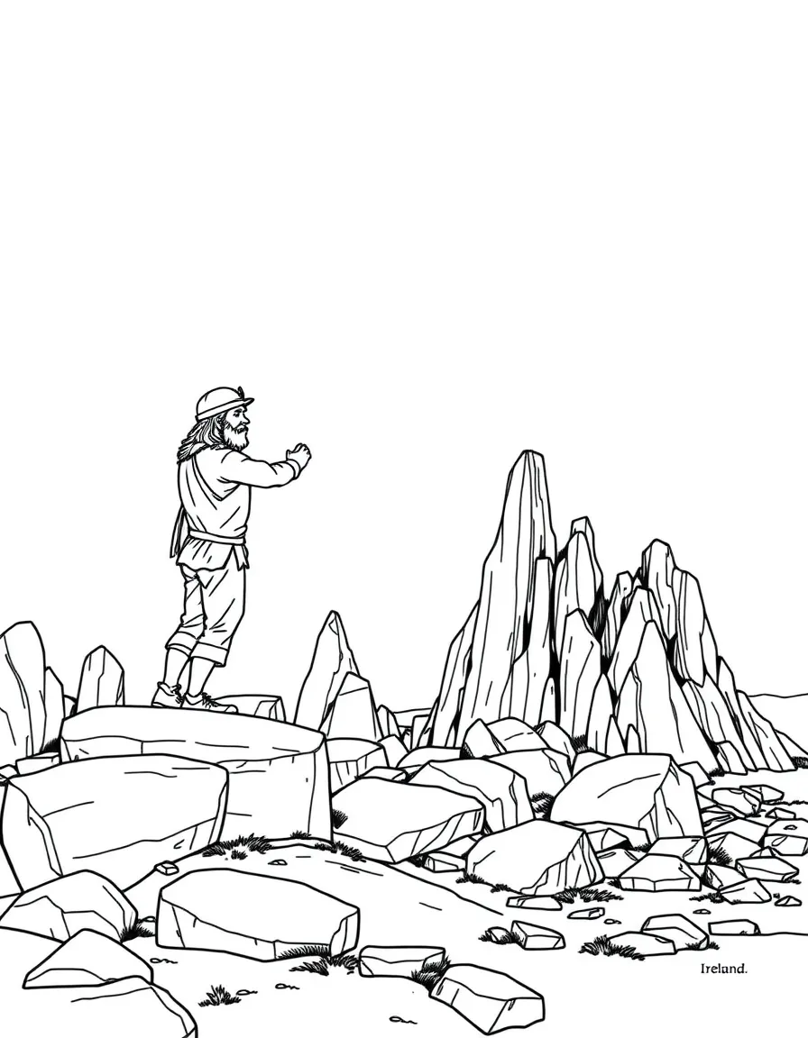 Finn McCool creating the Giant's Causeway in Ireland