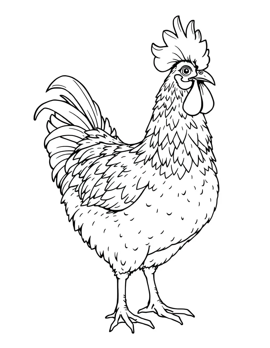 A frizzle chicken with its characteristic curled feathers