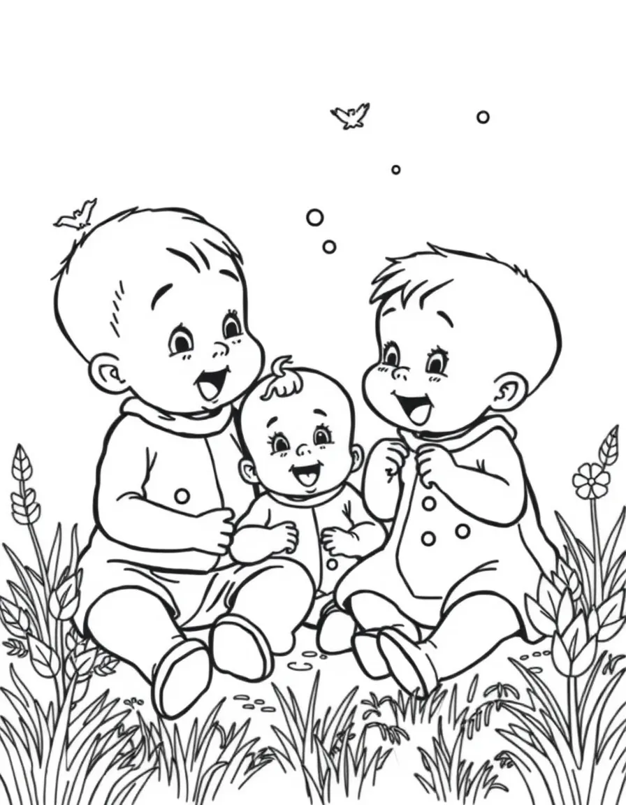 Talking babies having adventures while parents aren't looking