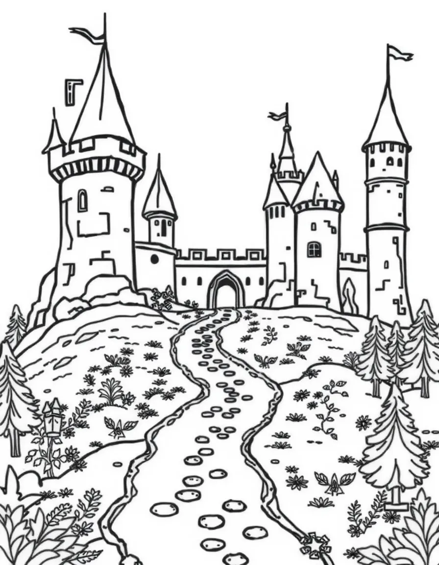 A magical map showing footprints moving through a castle