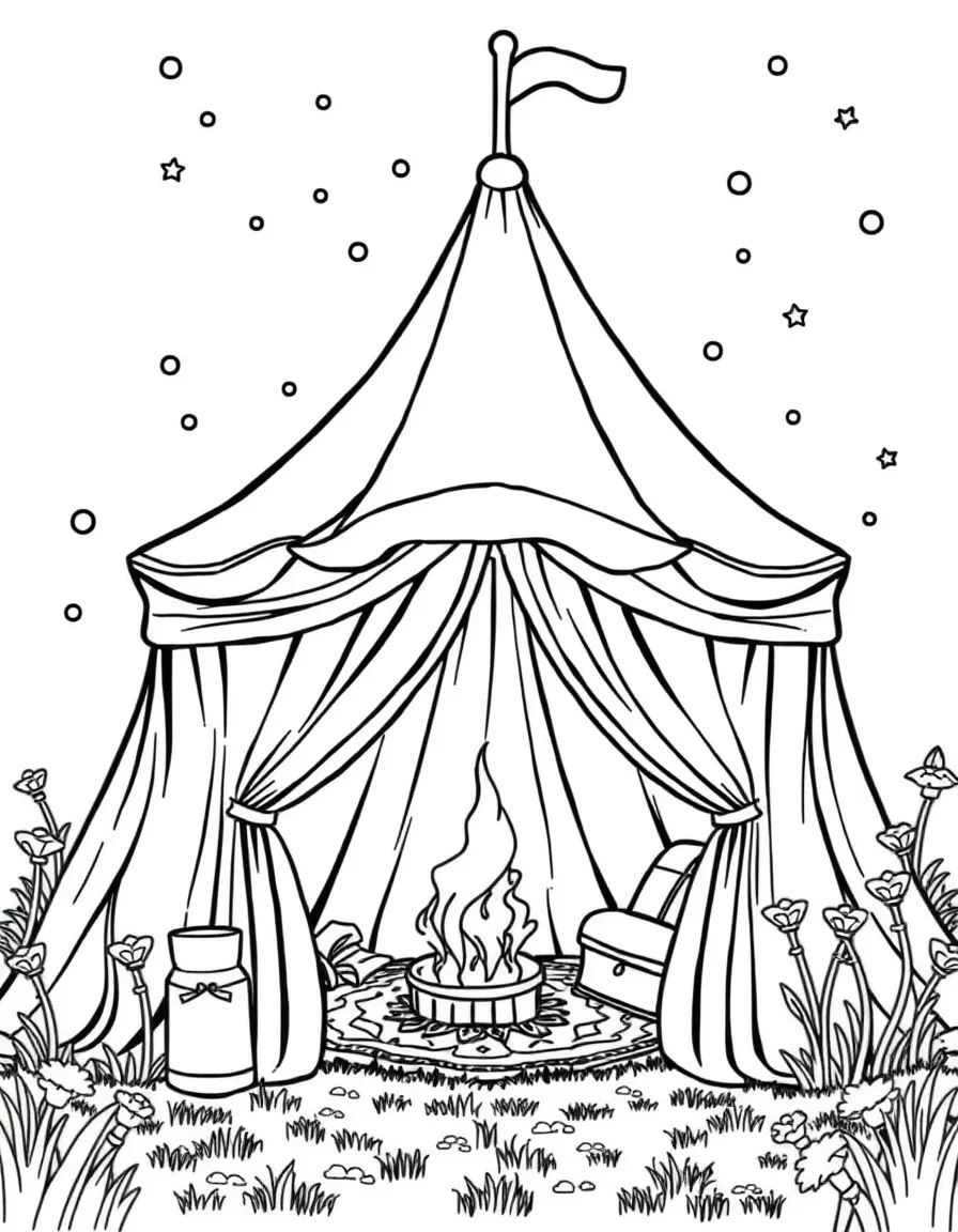 A magical tent that's much bigger on the inside