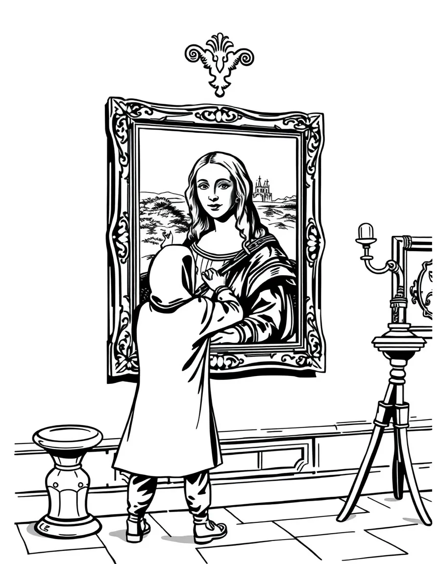 A famous painting being stolen from a museum