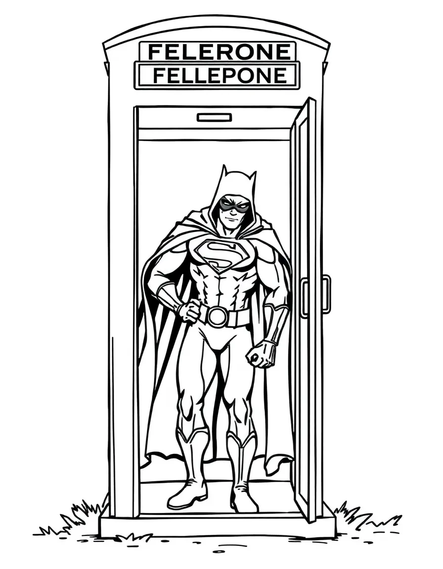 A hero changing into their costume in a phone booth