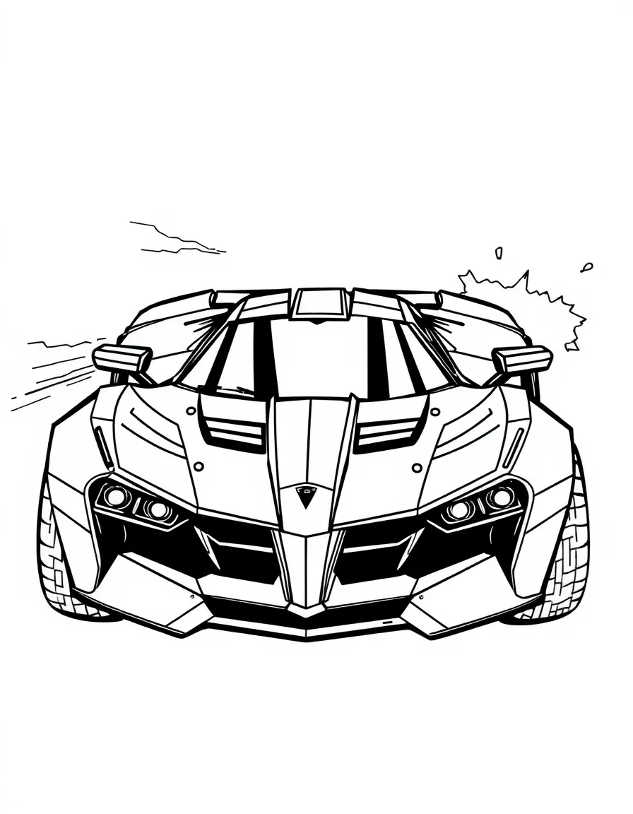 A sleek, armored superhero car with jet propulsion