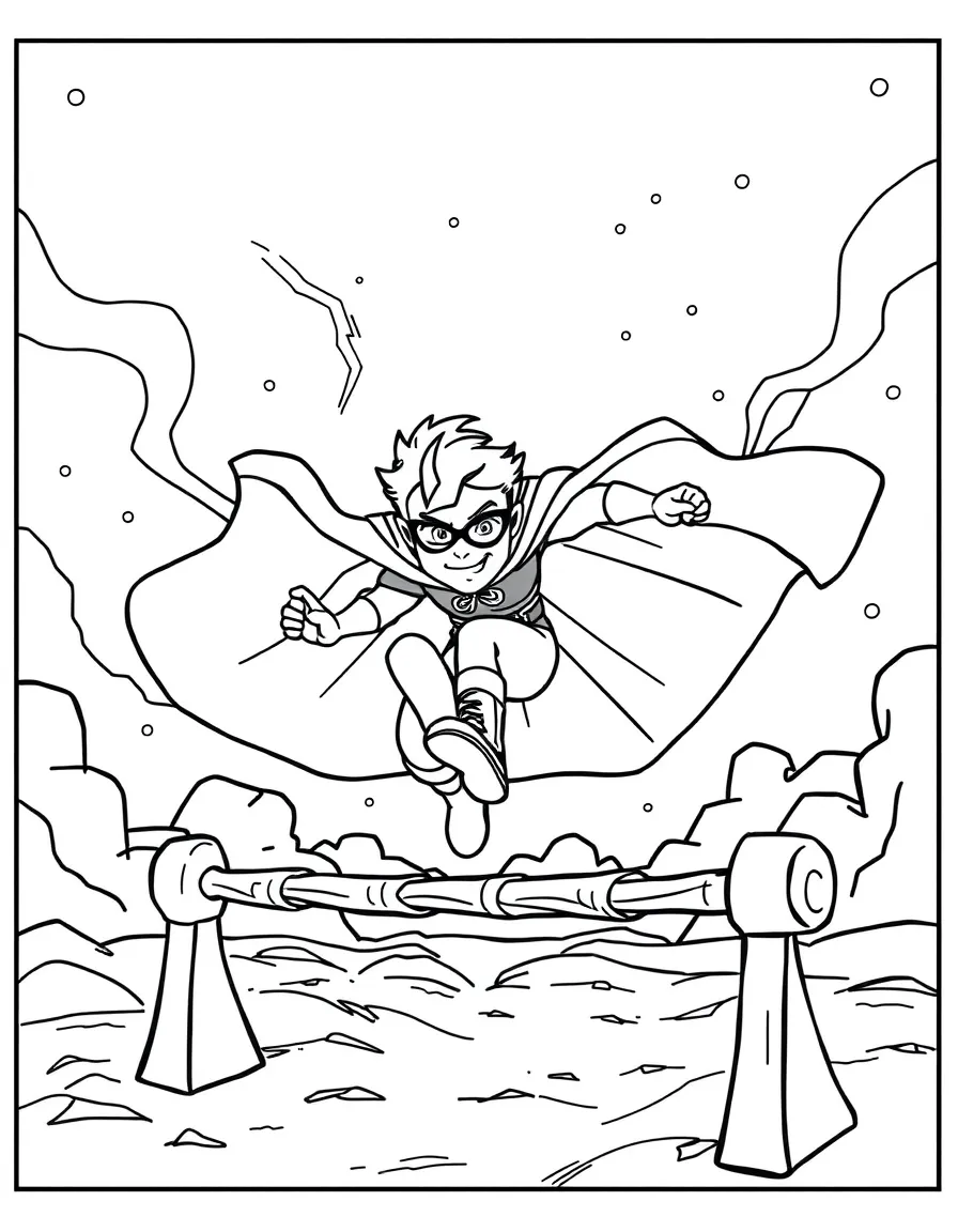 A hero testing their agility on an obstacle course