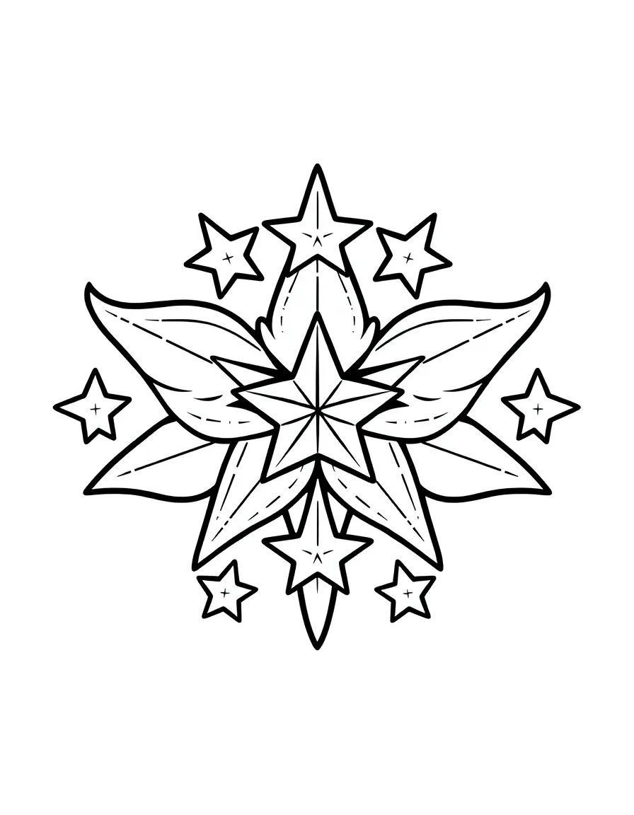 A patriotic star-spangled emblem