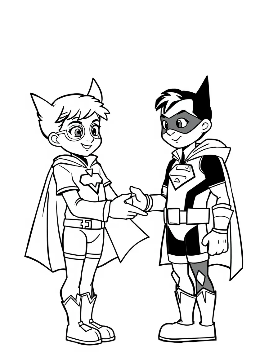 A sidekick receiving their official costume for the first time