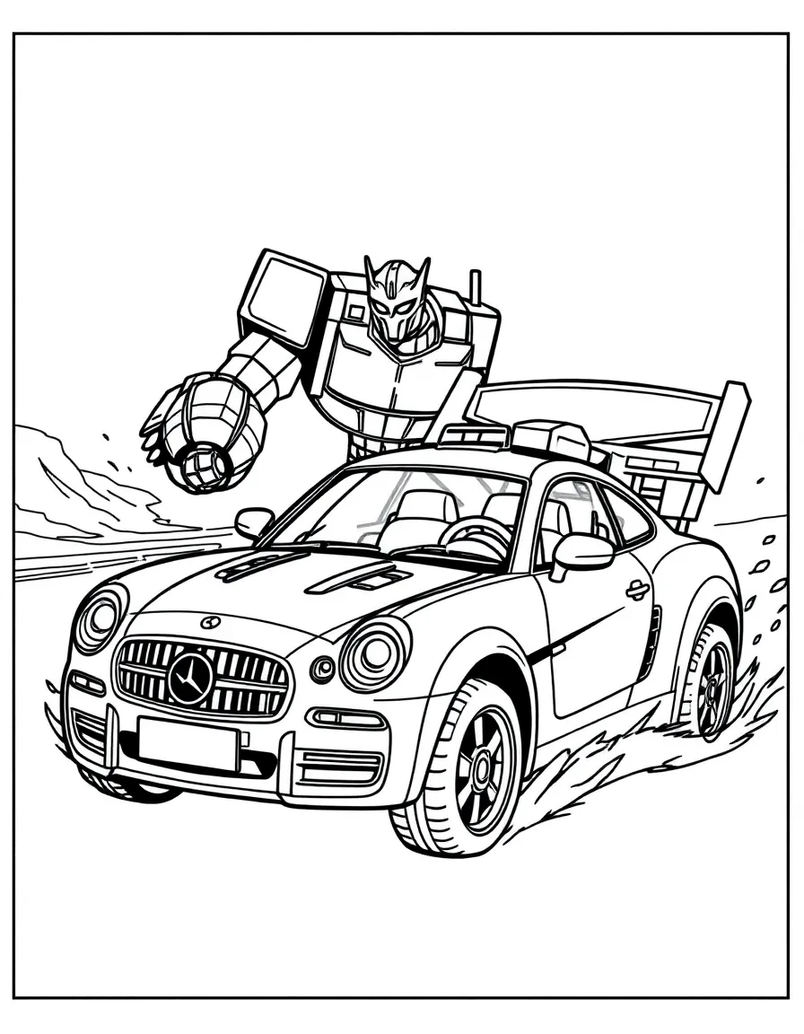 A hero's transforming vehicle changing from car to boat