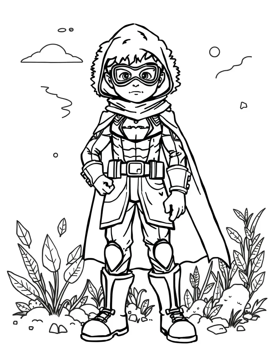 A hero's costume with environmental adaptations