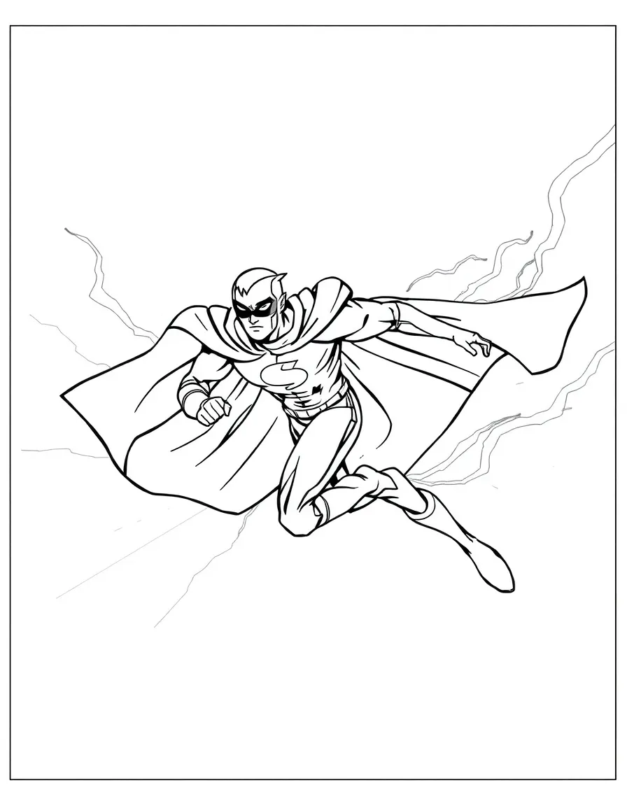 A hero with super speed leaving a trail of lightning