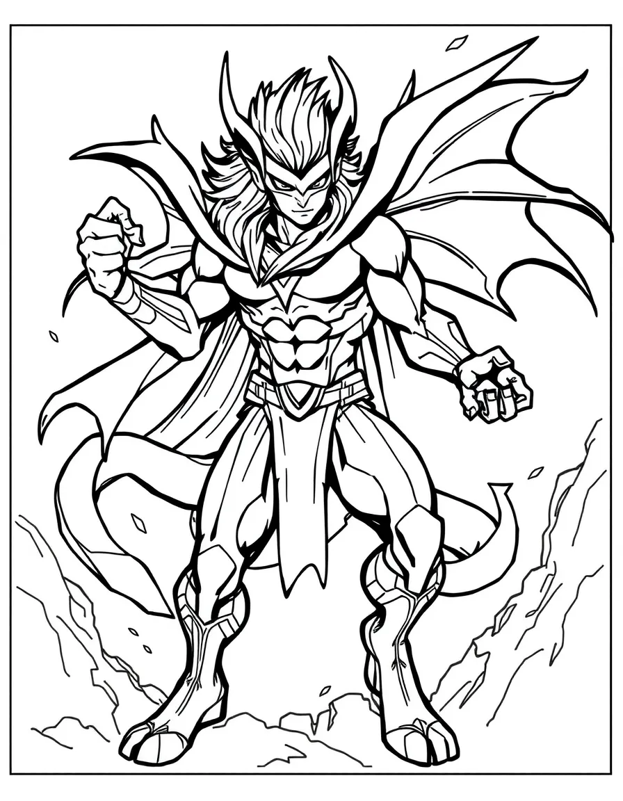 A hero with shapeshifting abilities mid-transformation