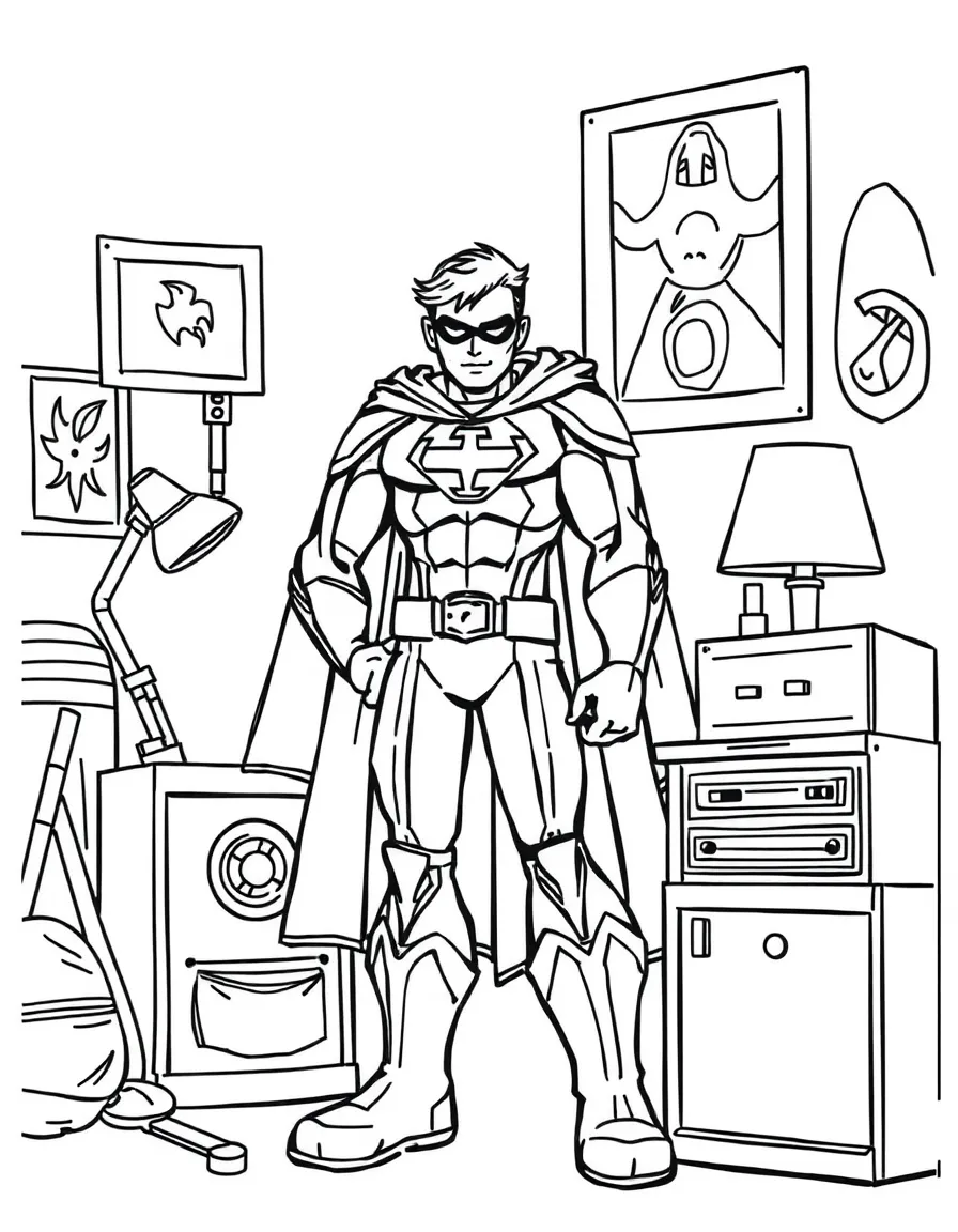 A hero with size-changing abilities next to normal objects