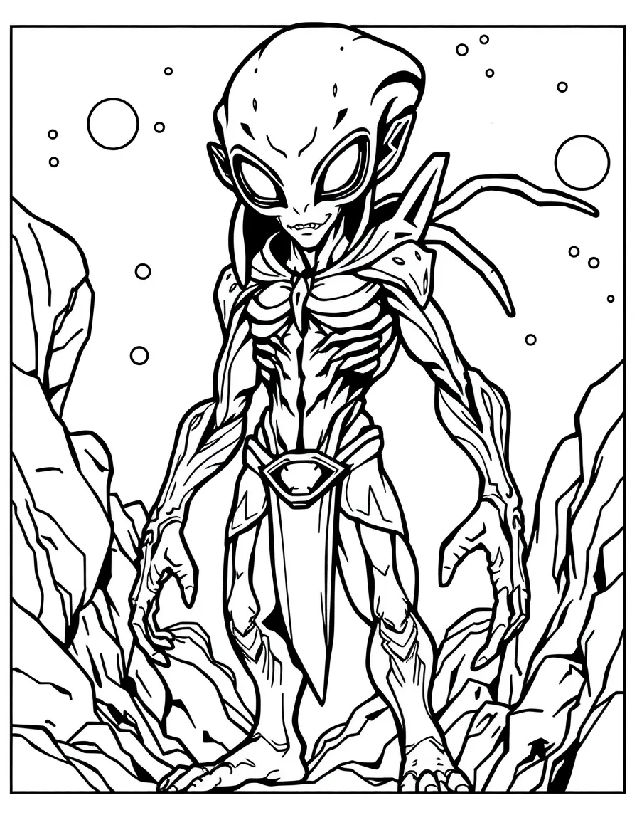 A hero from an alien world with unusual anatomy