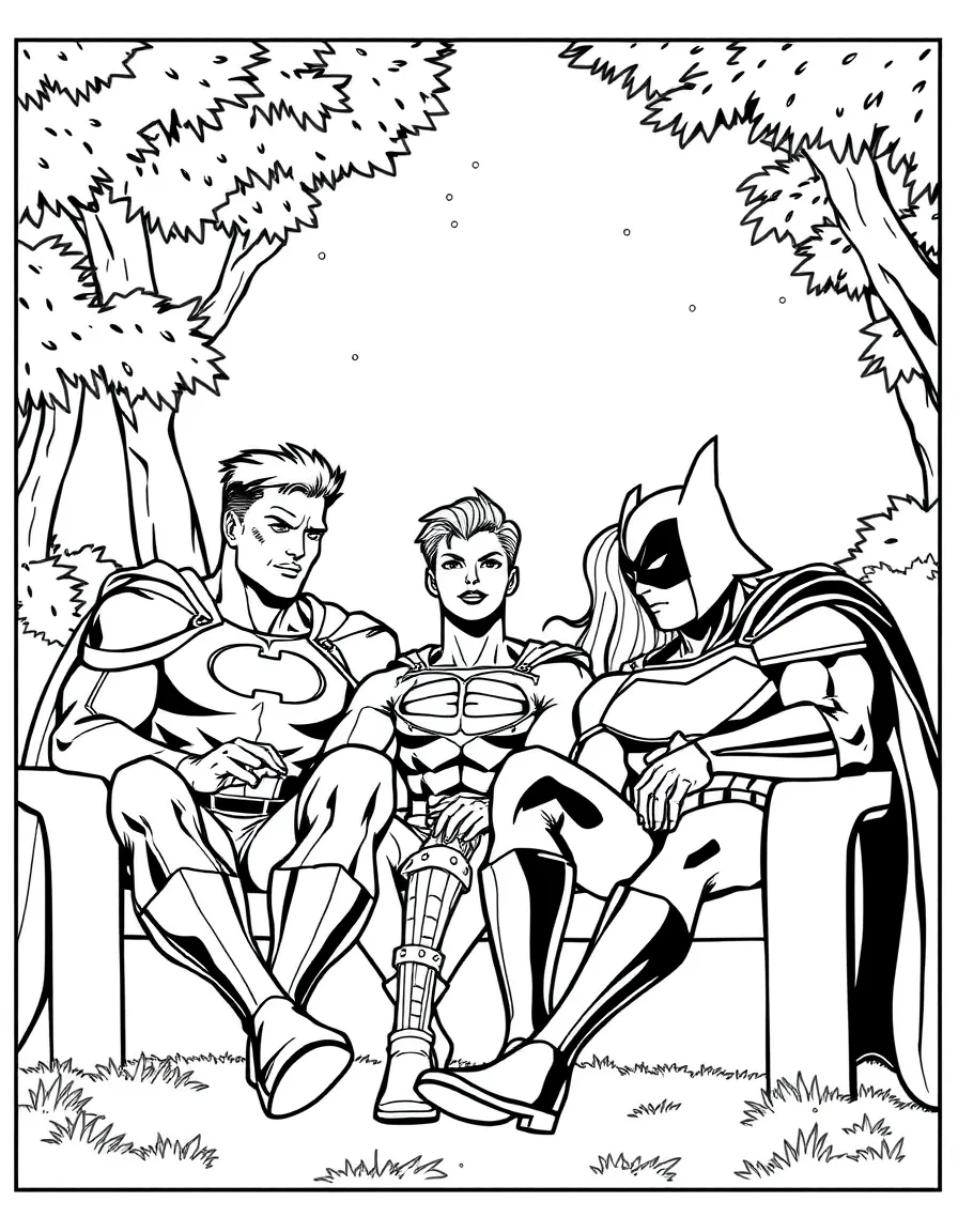 A team of heroes enjoying downtime together