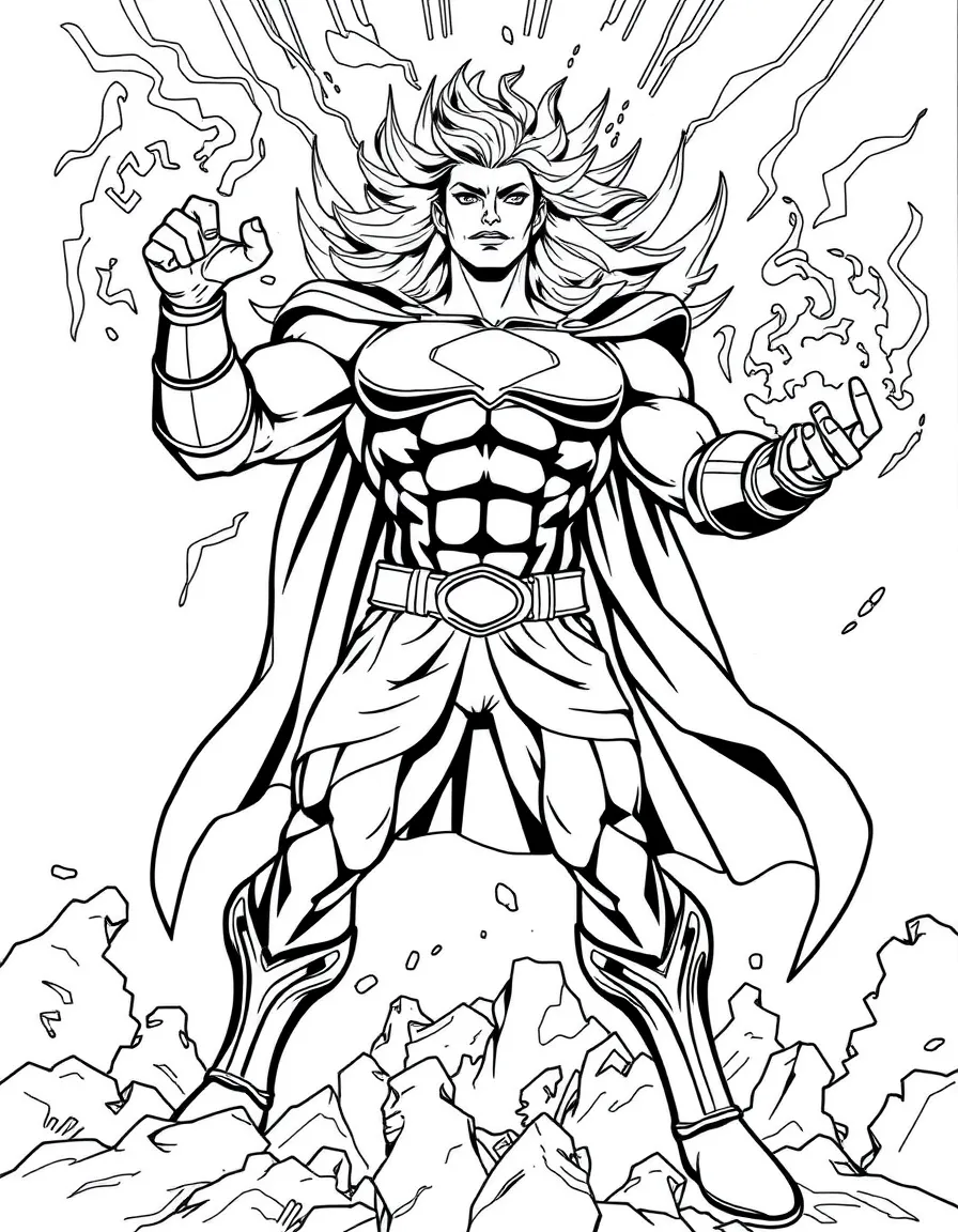 A hero's dramatic transformation sequence