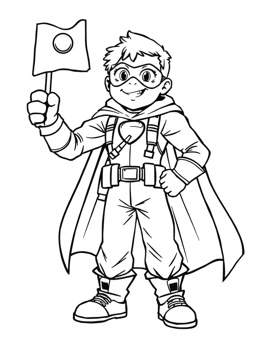 A hero helping with community service out of costume