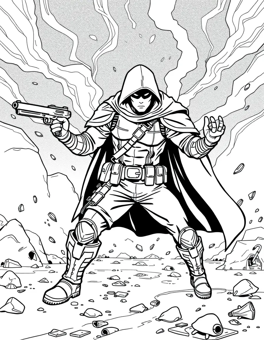 A hero establishing a perimeter around a danger zone