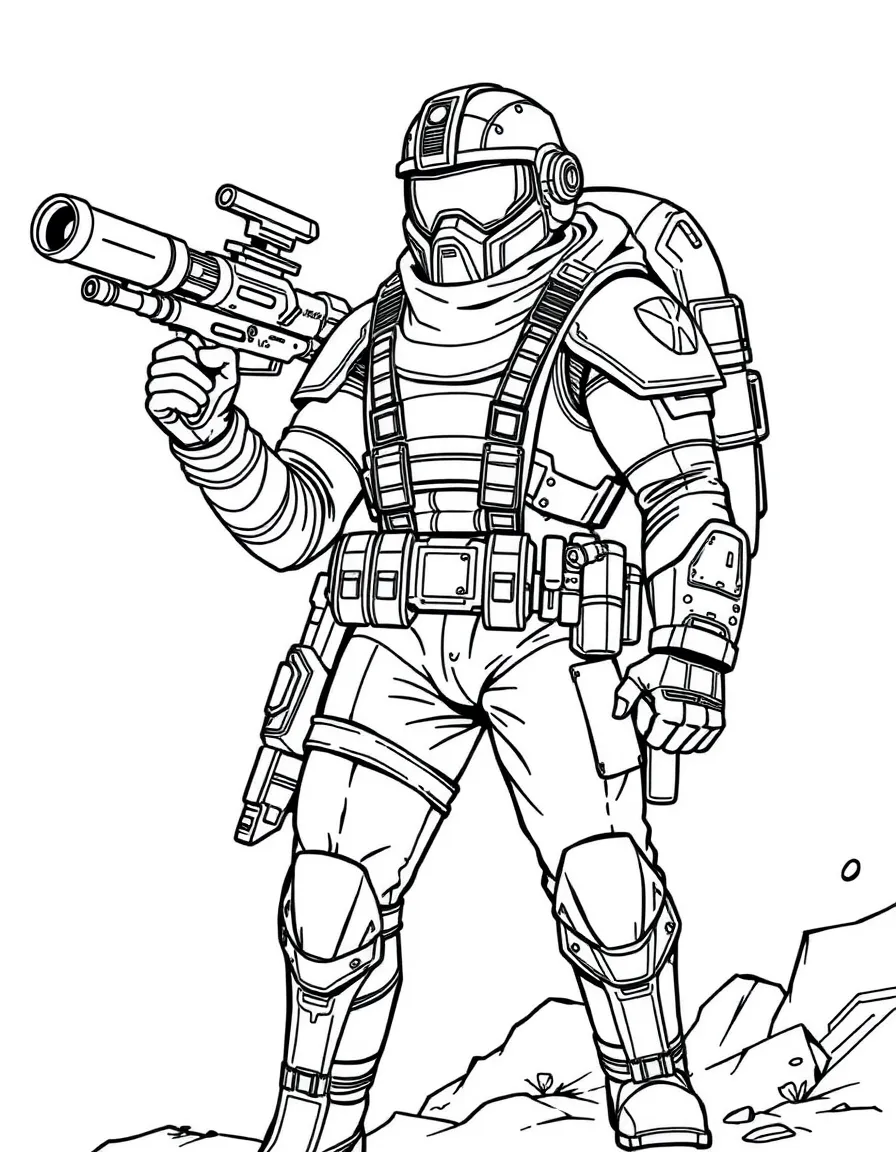 A hero using specialized equipment for a specific mission