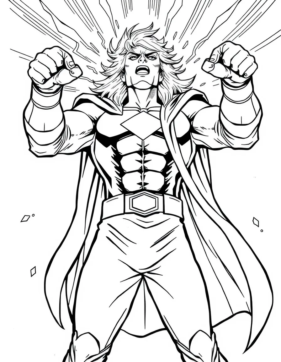 A hero's power manifestation during emotional moment