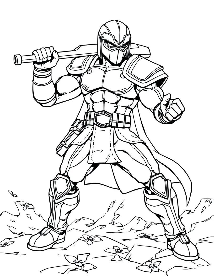 A collectible figure in a dynamic battle stance