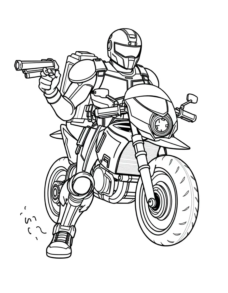An action figure with its signature vehicle
