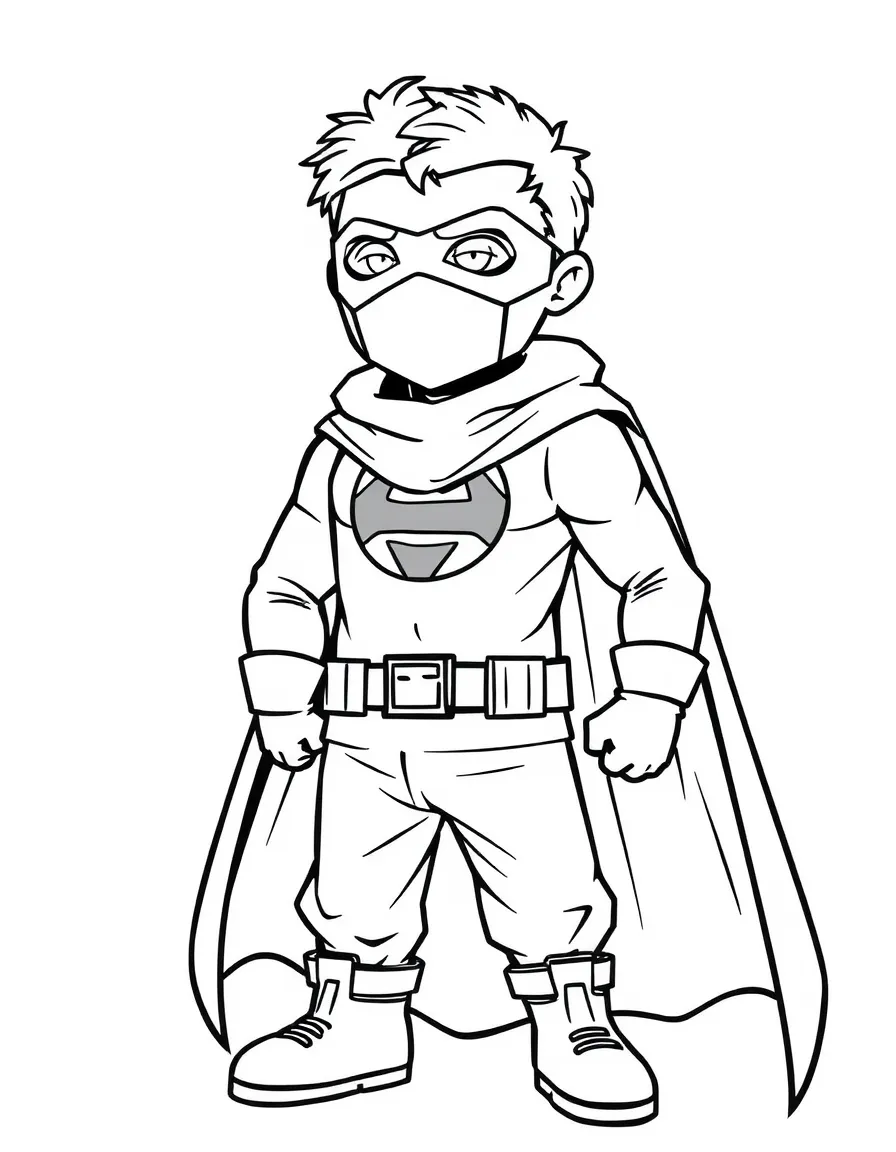 An action figure with cloth cape and removable mask